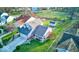 Bird's-eye view of a beautiful home highlighting the manicured lawn, driveway, and classic architecture at 628 Southridge Ct, Westfield, IN 46074
