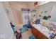 Bathroom featuring shower-tub combo with patterned curtains and vanity with sink at 628 Southridge Ct, Westfield, IN 46074