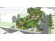 An aerial rendering of the community park featuring a pickleball court and a dog park at 9184 Anthem Ave, Plainfield, IN 46168
