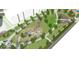 Aerial rendering of community park with playground, landscaping and pedestrian walkways at 9210 Anthem Ave, Plainfield, IN 46168