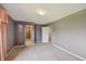 Bedroom showcasing a walk-in closet and connected bathroom, offering ample storage and convenience at 138 President W Trl, Indianapolis, IN 46229