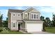 Charming two-story home with a two-car garage, siding, and professionally landscaped yard at 1956 Black Oak Dr, Shelbyville, IN 46176