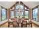 Dining room with expansive windows offering picturesque views, and a large table at 222 Stony Ln, Noblesville, IN 46060