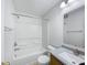 Bathroom featuring a shower and bathtub combination with modern fixtures at 2632 Frasier Fir Dr, Greenwood, IN 46143