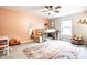 Colorful ' room boasts a bunk bed, unique decor, and a large, bright window at 3164 Kent Dr, Brownsburg, IN 46112