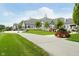 Beautiful golf clubhouse featuring manicured landscaping, picturesque course views, and charming architectural details at 3989 Birkdale Dr, Carmel, IN 46033