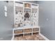 Mudroom featuring a custom storage bench with baskets and hooks for organization at 519 Southwind, Brownsburg, IN 46112