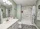 Hall bathroom with a shower-tub combo and single sink vanity at 6036 Maple Forge Cir, Indianapolis, IN 46254