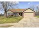 Charming one-story brick home with attached garage and well-maintained front yard at 6036 Maple Forge Cir, Indianapolis, IN 46254
