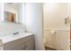 This bathroom features a sink, and a separate toilet and shower space at 7939 Sharon Dr, Avon, IN 46123