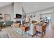 Spacious living room with high ceilings, a fireplace, and an open layout for comfortable living and entertaining at 8146 W 875 S, Pendleton, IN 46064