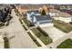 Aerial view of a home with a three-car garage and landscaped yard at 12895 Grenville St, Carmel, IN 46032