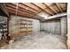 Unfinished basement with wood shelving at 2009 W 250 N, Lebanon, IN 46052