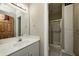 The bathroom features a vanity with a sink, a large mirror, and a walk-in shower at 2009 W 250 N, Lebanon, IN 46052