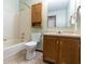 Bathroom featuring a vanity, mirror, toilet, shower and medicine cabinet at 4429 Tucson Dr, Indianapolis, IN 46241