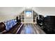 Bonus room with built in shelves, accent lighting and a Colts throw at 6820 W Forest Brook Dr, Fountaintown, IN 46130