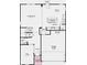 Detailed first-floor floor plan showing the kitchen, living room, and garage layout at 8726 Hollander Dr, Camby, IN 46113