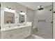 Contemporary bathroom boasts dual sinks, a spacious shower, and modern fixtures for a spa-like experience at 12618 E 86Th St, Indianapolis, IN 46236
