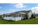 Image shows fenced backyard with lush grass and beautiful blue sky at 1304 Vicksburg S Dr, Greenwood, IN 46143
