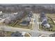 An aerial shot displays the location of the property, revealing its surroundings in the neighborhood at 14818 Autumn View Way, Fishers, IN 46037
