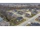 Aerial photo shows the property's boundaries and location within the residential neighborhood at 14818 Autumn View Way, Fishers, IN 46037