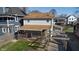 Aerial backyard view showcasing a pergola, patio, and well-maintained lawn at 1521 Pleasant St, Indianapolis, IN 46203