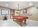 Basement game room featuring pool table and neutral carpet at 17279 Crescent Moon Dr, Noblesville, IN 46060