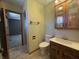 Functional bathroom features vanity, toilet and shower at 2115 Leonard Rd, Martinsville, IN 46151