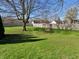 Large, well-maintained backyard with a swing bench and mature trees, surrounded by a wooden fence at 307 Baywood Ct # 67, Noblesville, IN 46062