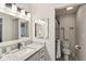 Bathroom vanity with granite countertops and modern fixtures at 307 Baywood Ct # 67, Noblesville, IN 46062