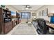 Inviting living room with a large window, stylish furniture, and built-in entertainment center at 307 Baywood Ct # 67, Noblesville, IN 46062