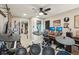 Versatile music room with drum set, desk area, and ample space for instruments and recording equipment at 307 Baywood Ct # 67, Noblesville, IN 46062
