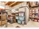 Unfinished basement featuring storage shelves and concrete walls, perfect for storage at 3641 Shady Lake Dr, Westfield, IN 46074