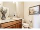 Half bathroom with modern fixtures, and a decorative vase at 3641 Shady Lake Dr, Westfield, IN 46074