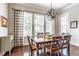 Dining room with a view of the window, chandelier and dining room table at 3641 Shady Lake Dr, Westfield, IN 46074