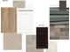 Bathroom design board features floor and wall tile, vanity choices, and cabinet colors at 365 N Grand Oak Dr, Mooresville, IN 46158