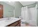 Updated bathroom featuring a modern sink, new fixtures, and neutral tones at 3976 Bent Tree Ln, Greenwood, IN 46143