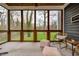 Cozy sunroom with wood accents, floor-to-ceiling windows, and comfortable seating at 4915 E 79Th St, Indianapolis, IN 46250
