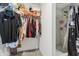 Walk-in closet featuring organized clothing racks, shelving, and an attached shower at 5150 Bramwell Ln, Whitestown, IN 46075