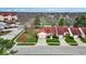 Aerial view of homes with well-manicured lawns and a street at 5453 Happy Hollow # 73, Indianapolis, IN 46268