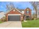 Charming brick home with a well-manicured lawn and attached two-car garage at 6733 Dorchester Dr, Zionsville, IN 46077