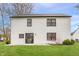 Exterior view of a two-story white home featuring a well-maintained yard, and dark trim windows at 6733 Dorchester Dr, Zionsville, IN 46077