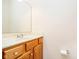 Bathroom featuring a vanity with wood cabinets and a large mirror at 7271 Catboat Ct, Fishers, IN 46038