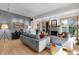 Contemporary living room with comfortable sofas, a fireplace, and plenty of natural light at 827 N Park Ave, Indianapolis, IN 46202