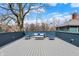 Comfortable rooftop deck with blue outdoor furniture, perfect for lounging at 1238 Alabama St, Indianapolis, IN 46202
