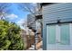 Backyard featuring a modern, black, spiral staircase at 1238 Alabama St, Indianapolis, IN 46202