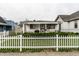 Charming single-story home featuring a white picket fence and covered porch at 1252 Kappes St, Indianapolis, IN 46221