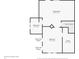 Floor plan showing a bedroom, bathroom, and living room layout on the second floor at 2023 Shelby St, Indianapolis, IN 46203