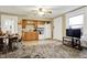 Open floor plan with kitchen, living room, and dining area at 2023 Shelby St, Indianapolis, IN 46203