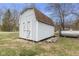 Detached shed in backyard, offering extra storage and rustic charm at 2539 S Edgewood Cv, Martinsville, IN 46151
